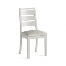 Global Home Modern Country Dining Chair Boucle White Pad