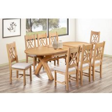Papaya Trading Chatsworth Oval Cross Leg Extending Dining Table
