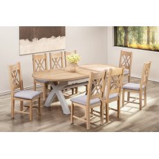 Papaya Trading Chatsworth Oval Cross Leg Extending Dining Table