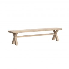 Corndell Normandy Whitewash Cross Leg Dining Bench Corndell Normandy Whitewash Cross Leg Dining Bench