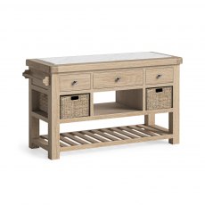 Corndell Normandy Whitewash Large Kitchen Island