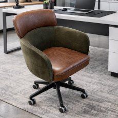 Vintage Sofa Company Linby Office Chair In Verona & Fudge Leather Vintage Sofa Company Linby Office Chair In Verona & Fudge Leather