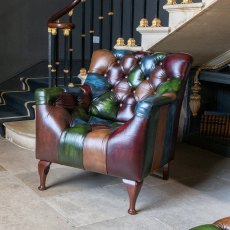 Vintage Sofa Company Litton Rub Off Leather Patchwork Armchair Vintage Sofa Company Litton Rub Off Leather Patchwork Armchair