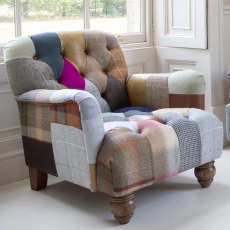 Vintage Sofa Company Morgan Leather/Wool Patchwork Armchair Vintage Sofa Company Morgan Leather/Wool Patchwork Armchair
