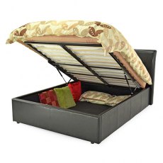 Metal Beds Texas Faux Leather Ottoman Bed