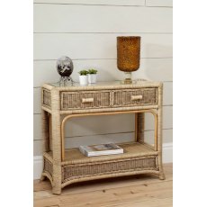 The Cane Industries Accessories Console Table With Glass Top