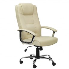 Alphason Office Chairs Houston Cream High Back Leather Executive Chair