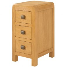 Devonshire Avon Oak Narrow 3 Drawer Bedside