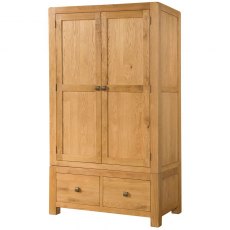 Devonshire Avon Oak Double Wardrobe With 2 Drawers