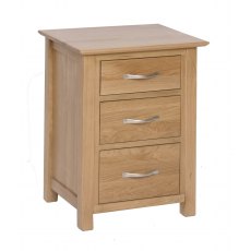 Devonshire New Oak 3 Drawer High Bedside