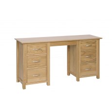 Devonshire New Oak Double Pedestal Dressing Table