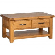 Devonshire Somerset Oak Coffee Table 2 Drawers