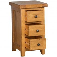 Devonshire Somerset Oak Narrow 3 Drawer Bedside