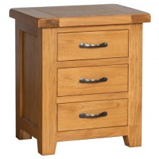 Devonshire Somerset Oak 3 Drawer Bedside