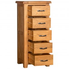 Devonshire Somerset Oak 5 Drawer Wellington