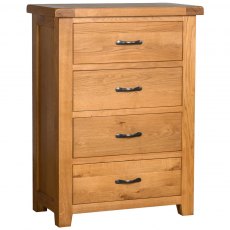 Devonshire Somerset Oak 4 Drawer Chest