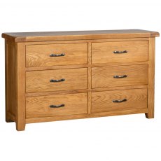 Devonshire Somerset Oak 6 Drawer Wide Chest