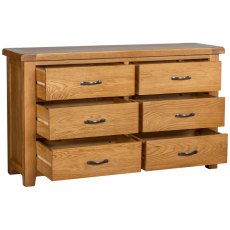 Devonshire Somerset Oak 6 Drawer Wide Chest