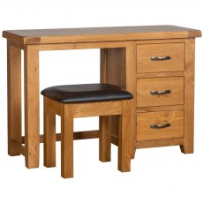 Devonshire Somerset Oak Dressing Table & Stool