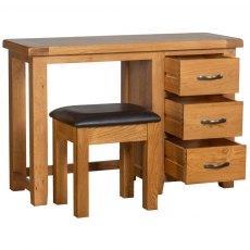 Devonshire Somerset Oak Dressing Table & Stool