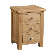 Devonshire Dorset Light Oak 3 Drawer Bedside