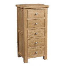 Devonshire Dorset Light Oak 5 Drawer Wellington