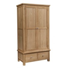 Devonshire Dorset Light Oak Double Wardrobe 2 Drawers