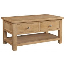 Devonshire Dorset Light Oak Coffee Table With 2 Drawers