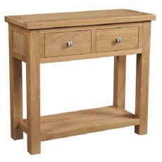 Devonshire Dorset Light Oak 2 Drawer Console Table