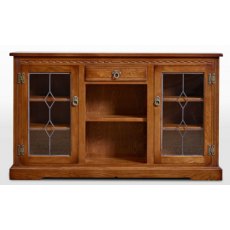 Wood Bros Old Charm Low Bookcase With Glass Doors