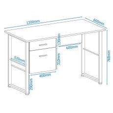 Alphason Desks Cabrini White Modern Desk