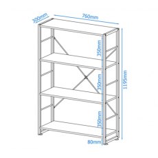 Alphason Bookcases Cabrini White Modern Bookcase