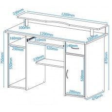 Alphason Desks Albany Beech Effect Computer Workcentre