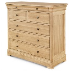 Clemence Richard Moreno Oak Wide Chest Of 5 Drawers