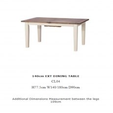 Hafren Collection Sherlock Cotswold 140cm Extending Dining Table