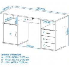 Alphason Desks Dallas Computer Desk