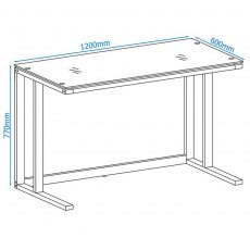 Alphason Desks Air Black Framed And Smoked Glass Desk