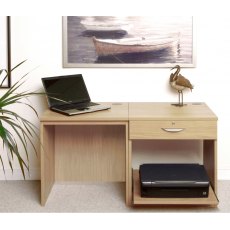 R White Cabinets Set 01 - Desk with Printer/Scanner Unit