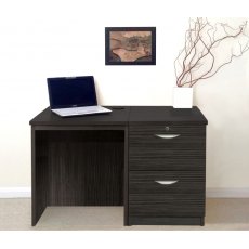 R White Cabinets Set 04 - Desk with 2 Drawer Filing Cabinet