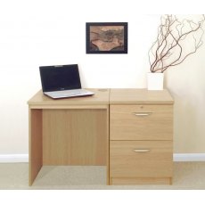 R White Cabinets Set 04 - Desk with 2 Drawer Filing Cabinet