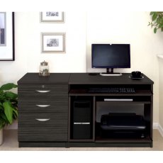 R White Cabinets Set 06 - Computer Work Station with 3 Drawer Unit/Filing Cabinet