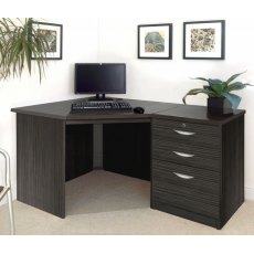 R White Cabinets Set 07 - Corner Desk with 3 Drawer Unit/Filing Cabinet