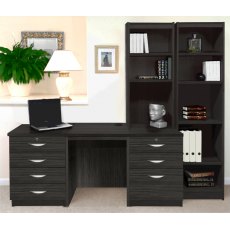 R White Cabinets Set 15 - Desk & Drawer Units with Bookcases