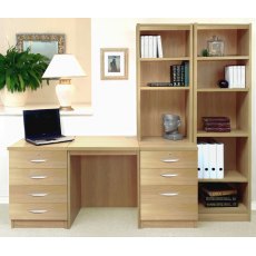 R White Cabinets Set 15 - Desk & Drawer Units with Bookcases