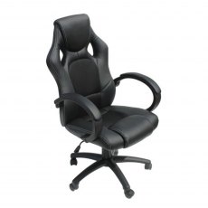 Alphason Office Chairs Daytona Faux Leather Racing Chair - Black Fabric Insert