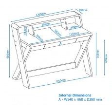 Alphason Desks Aspen Trestle Desk