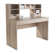 Alphason Desks Albion Light Oak Desk With Hutch