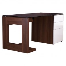 Alphason Desks Sorbonne Walnut Effect Executive Computer Desk