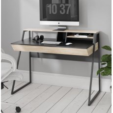 Alphason Desks Salcombe oak & Black Writing Desk