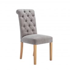 Hafren Collection Button Back Chair with Scroll Top